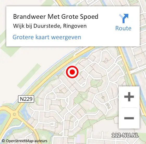 Locatie op kaart van de 112 melding: Brandweer Met Grote Spoed Naar Wijk bij Duurstede, Ringoven op 18 augustus 2023 08:59