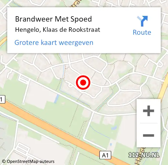 Locatie op kaart van de 112 melding: Brandweer Met Spoed Naar Hengelo, Klaas de Rookstraat op 18 augustus 2023 09:06