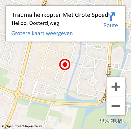 Locatie op kaart van de 112 melding: Trauma helikopter Met Grote Spoed Naar Heiloo, Oosterzijweg op 18 augustus 2023 09:30