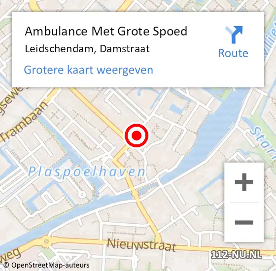 Locatie op kaart van de 112 melding: Ambulance Met Grote Spoed Naar Leidschendam, Damstraat op 18 augustus 2023 10:40
