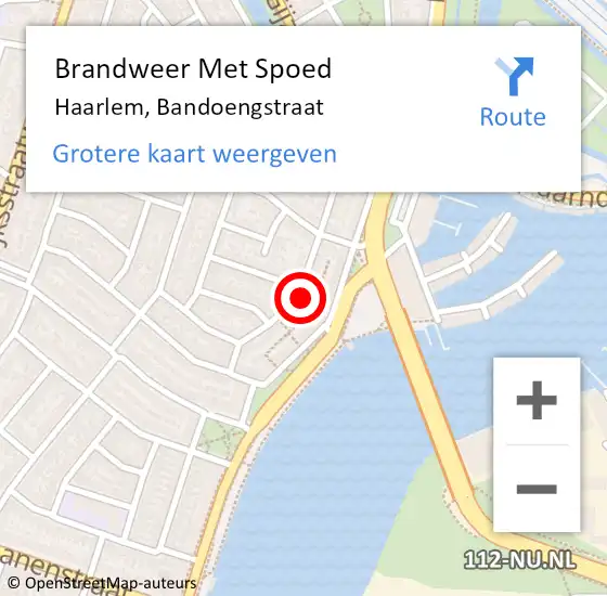 Locatie op kaart van de 112 melding: Brandweer Met Spoed Naar Haarlem, Bandoengstraat op 18 augustus 2023 10:51