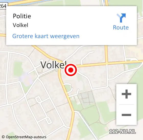 Locatie op kaart van de 112 melding: Politie Volkel op 18 augustus 2023 12:53