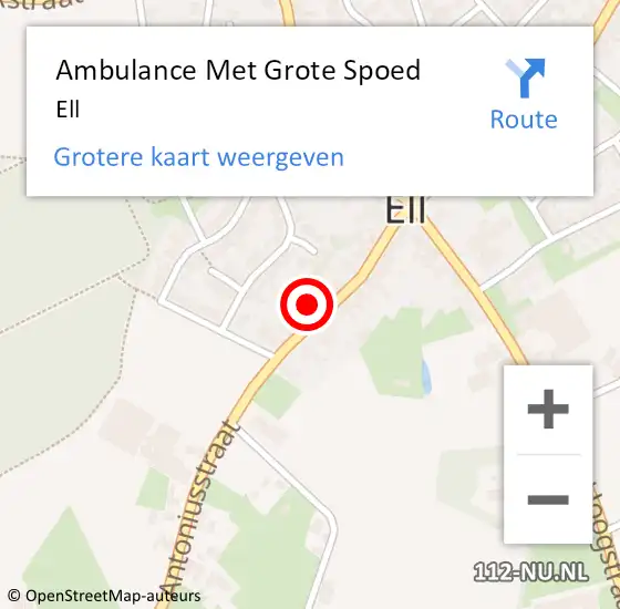 Locatie op kaart van de 112 melding: Ambulance Met Grote Spoed Naar Ell op 18 augustus 2023 13:55