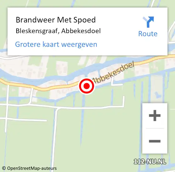 Locatie op kaart van de 112 melding: Brandweer Met Spoed Naar Bleskensgraaf, Abbekesdoel op 18 augustus 2023 13:56