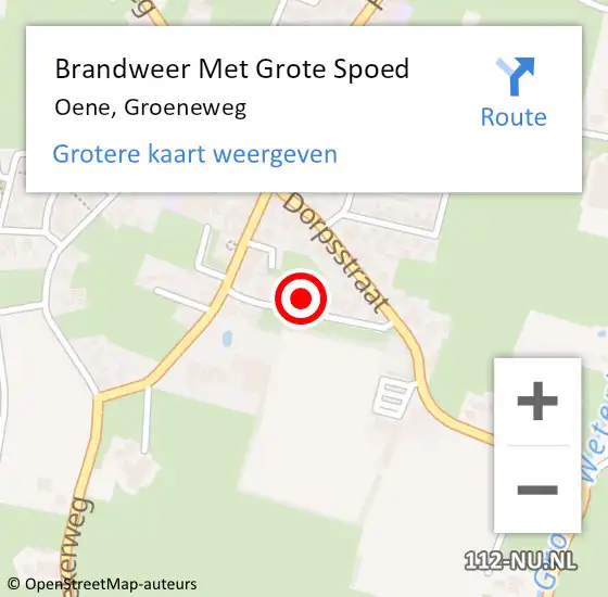 Locatie op kaart van de 112 melding: Brandweer Met Grote Spoed Naar Oene, Groeneweg op 18 augustus 2023 14:13