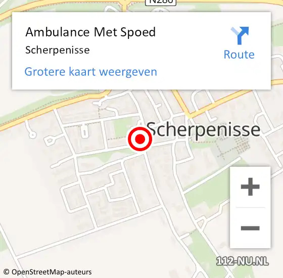 Locatie op kaart van de 112 melding: Ambulance Met Spoed Naar Scherpenisse op 18 augustus 2023 14:13