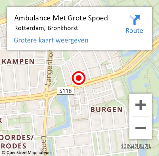 Locatie op kaart van de 112 melding: Ambulance Met Grote Spoed Naar Rotterdam, Bronkhorst op 18 augustus 2023 14:19