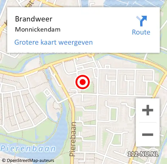 Locatie op kaart van de 112 melding: Brandweer Monnickendam op 18 augustus 2023 14:57