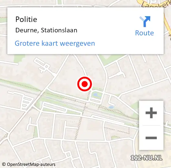 Locatie op kaart van de 112 melding: Politie Deurne, Stationslaan op 18 augustus 2023 15:00