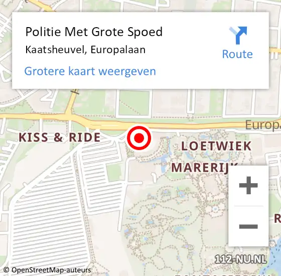 Locatie op kaart van de 112 melding: Politie Met Grote Spoed Naar Kaatsheuvel, Europalaan op 18 augustus 2023 15:20