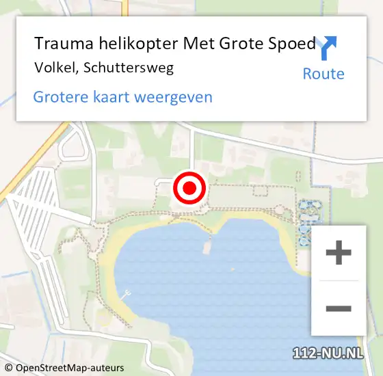 Locatie op kaart van de 112 melding: Trauma helikopter Met Grote Spoed Naar Volkel, Schuttersweg op 18 augustus 2023 16:14