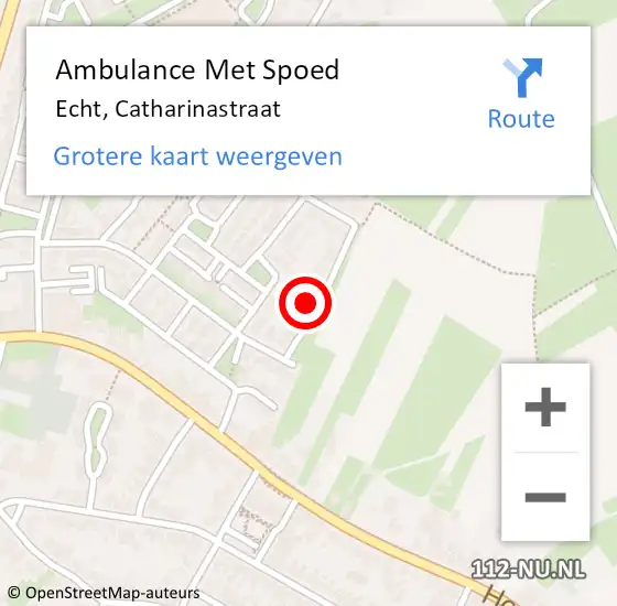 Locatie op kaart van de 112 melding: Ambulance Met Spoed Naar Echt, Catharinastraat op 18 augustus 2023 16:31