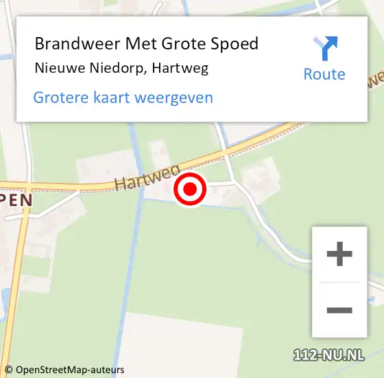 Locatie op kaart van de 112 melding: Brandweer Met Grote Spoed Naar Nieuwe Niedorp, Hartweg op 18 augustus 2023 16:43