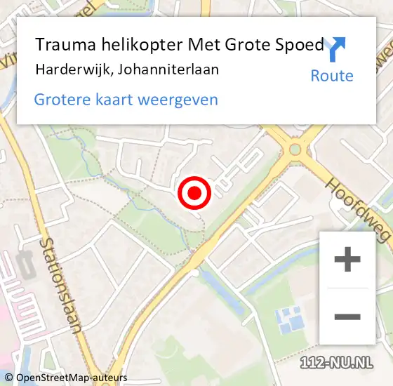 Locatie op kaart van de 112 melding: Trauma helikopter Met Grote Spoed Naar Harderwijk, Johanniterlaan op 18 augustus 2023 16:45