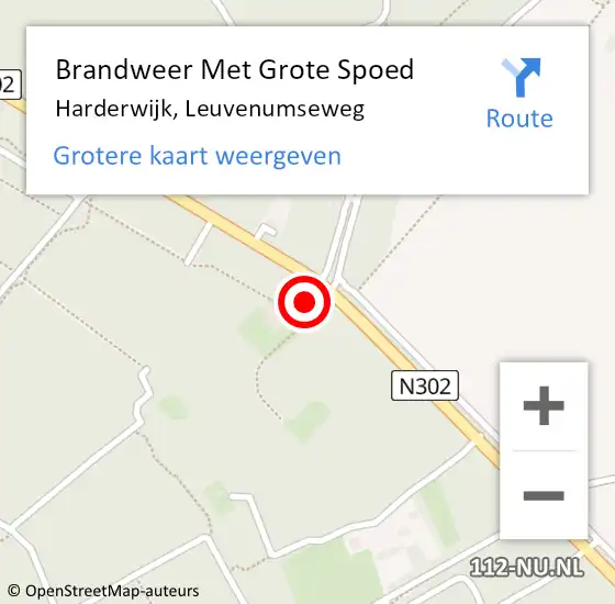 Locatie op kaart van de 112 melding: Brandweer Met Grote Spoed Naar Harderwijk, Leuvenumseweg op 18 augustus 2023 18:40