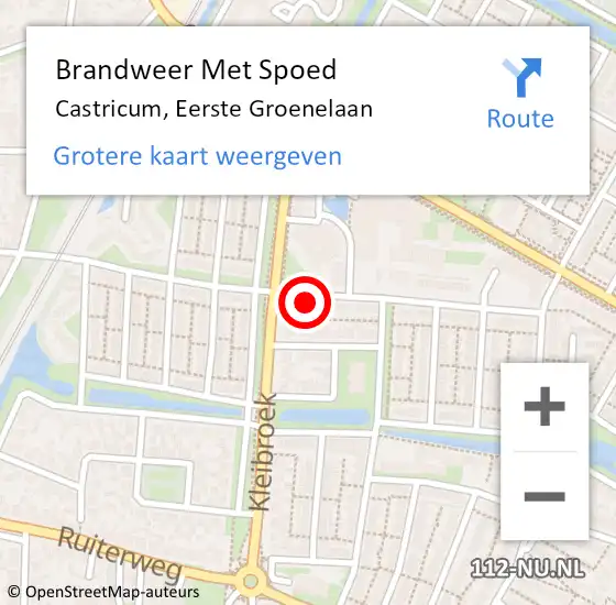 Locatie op kaart van de 112 melding: Brandweer Met Spoed Naar Castricum, Eerste Groenelaan op 18 augustus 2023 18:46
