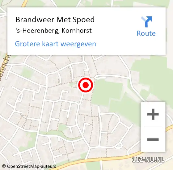 Locatie op kaart van de 112 melding: Brandweer Met Spoed Naar 's-Heerenberg, Kornhorst op 18 augustus 2023 19:13