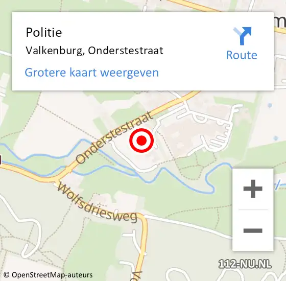 Locatie op kaart van de 112 melding: Politie Valkenburg, Onderstestraat op 18 augustus 2023 20:06