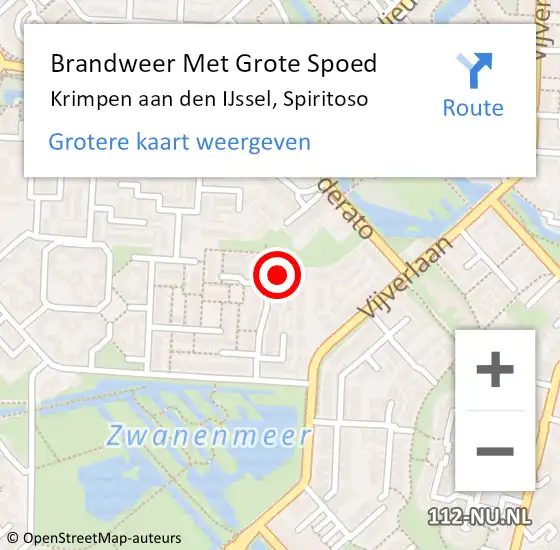 Locatie op kaart van de 112 melding: Brandweer Met Grote Spoed Naar Krimpen aan den IJssel, Spiritoso op 18 augustus 2023 20:07