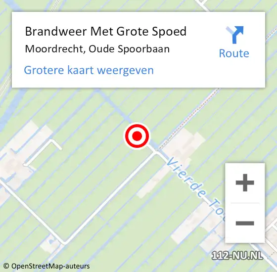 Locatie op kaart van de 112 melding: Brandweer Met Grote Spoed Naar Moordrecht, Oude Spoorbaan op 18 augustus 2023 20:20