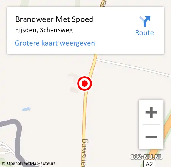 Locatie op kaart van de 112 melding: Brandweer Met Spoed Naar Eijsden, Schansweg op 18 augustus 2023 21:54