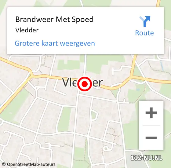 Locatie op kaart van de 112 melding: Brandweer Met Spoed Naar Vledder op 18 augustus 2023 22:05