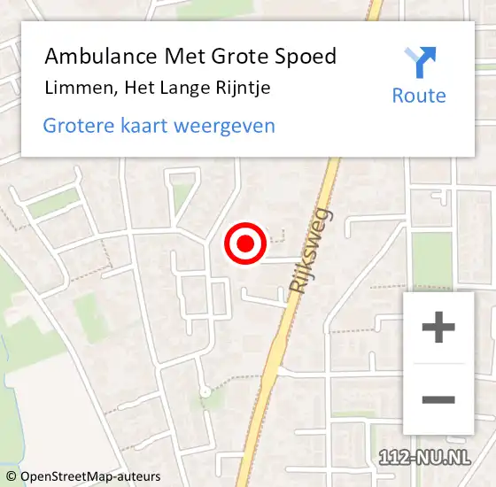 Locatie op kaart van de 112 melding: Ambulance Met Grote Spoed Naar Limmen, Het Lange Rijntje op 18 augustus 2023 23:31