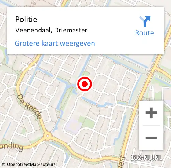 Locatie op kaart van de 112 melding: Politie Veenendaal, Driemaster op 19 augustus 2023 00:50