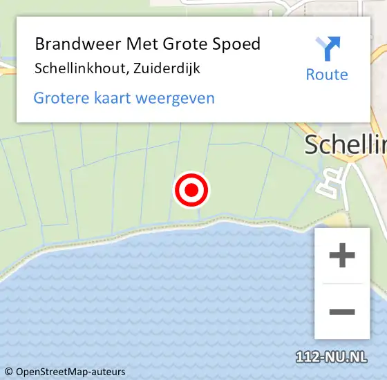 Locatie op kaart van de 112 melding: Brandweer Met Grote Spoed Naar Schellinkhout, Zuiderdijk op 19 augustus 2023 01:10