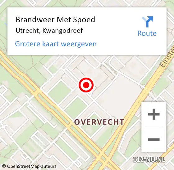 Locatie op kaart van de 112 melding: Brandweer Met Spoed Naar Utrecht, Kwangodreef op 19 augustus 2023 02:14