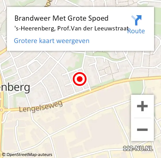 Locatie op kaart van de 112 melding: Brandweer Met Grote Spoed Naar 's-Heerenberg, Prof.Van der Leeuwstraat op 19 augustus 2023 03:06