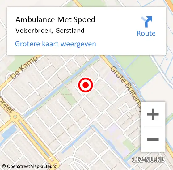 Locatie op kaart van de 112 melding: Ambulance Met Spoed Naar Velserbroek, Gerstland op 19 augustus 2023 07:57