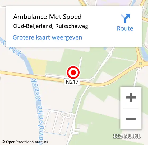 Locatie op kaart van de 112 melding: Ambulance Met Spoed Naar Oud-Beijerland, Ruisscheweg op 19 augustus 2023 09:21