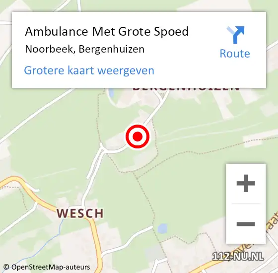 Locatie op kaart van de 112 melding: Ambulance Met Grote Spoed Naar Noorbeek, Bergenhuizen op 5 september 2014 09:53