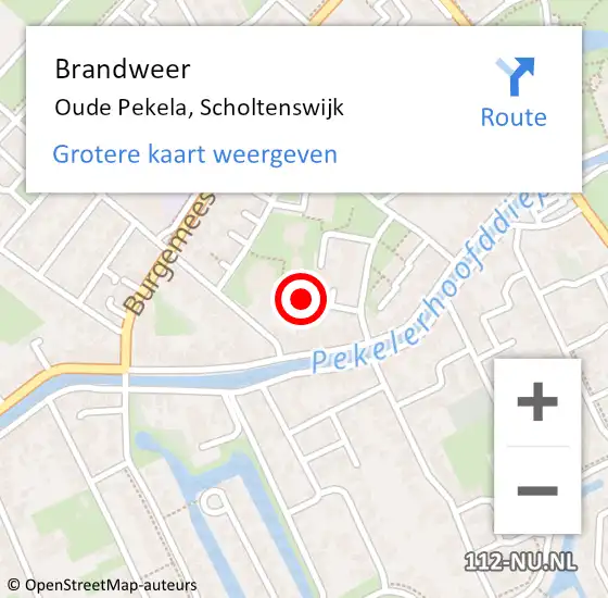 Locatie op kaart van de 112 melding: Brandweer Oude Pekela, Scholtenswijk op 19 augustus 2023 10:00