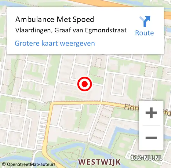 Locatie op kaart van de 112 melding: Ambulance Met Spoed Naar Vlaardingen, Graaf van Egmondstraat op 19 augustus 2023 10:24