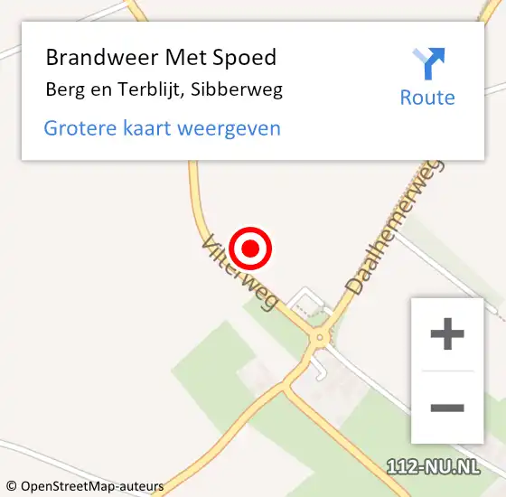 Locatie op kaart van de 112 melding: Brandweer Met Spoed Naar Berg en Terblijt, Sibberweg op 19 augustus 2023 10:38