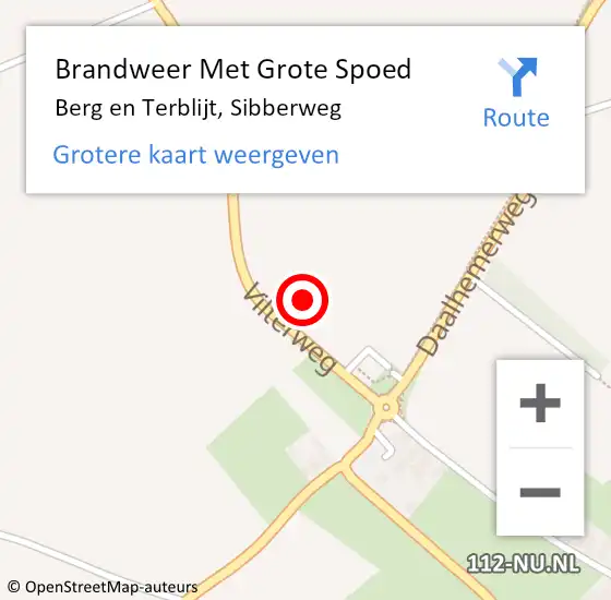 Locatie op kaart van de 112 melding: Brandweer Met Grote Spoed Naar Berg en Terblijt, Sibberweg op 19 augustus 2023 10:40