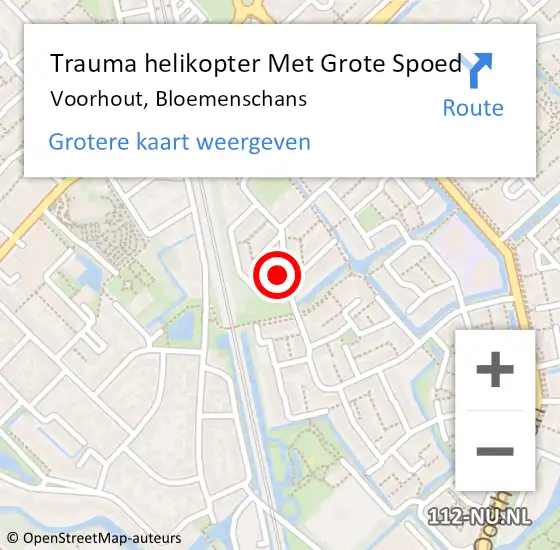Locatie op kaart van de 112 melding: Trauma helikopter Met Grote Spoed Naar Voorhout, Bloemenschans op 19 augustus 2023 11:35