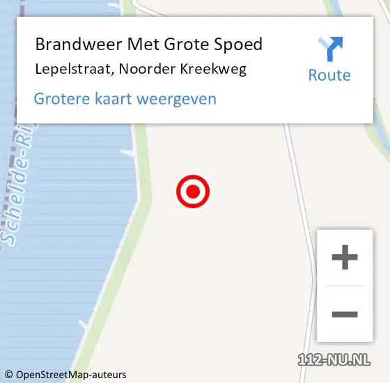 Locatie op kaart van de 112 melding: Brandweer Met Grote Spoed Naar Lepelstraat, Noorder Kreekweg op 19 augustus 2023 11:54