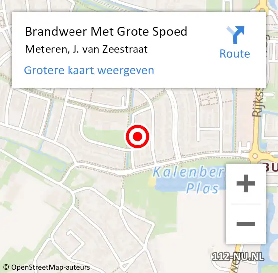 Locatie op kaart van de 112 melding: Brandweer Met Grote Spoed Naar Meteren, J. van Zeestraat op 19 augustus 2023 12:31