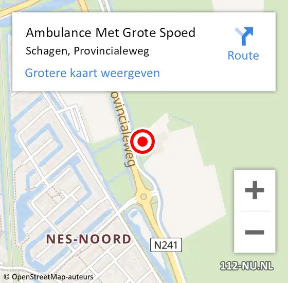 Locatie op kaart van de 112 melding: Ambulance Met Grote Spoed Naar Schagen, Provincialeweg op 19 augustus 2023 13:03