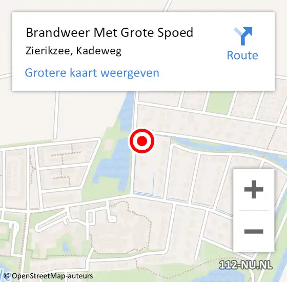 Locatie op kaart van de 112 melding: Brandweer Met Grote Spoed Naar Zierikzee, Kadeweg op 19 augustus 2023 13:08