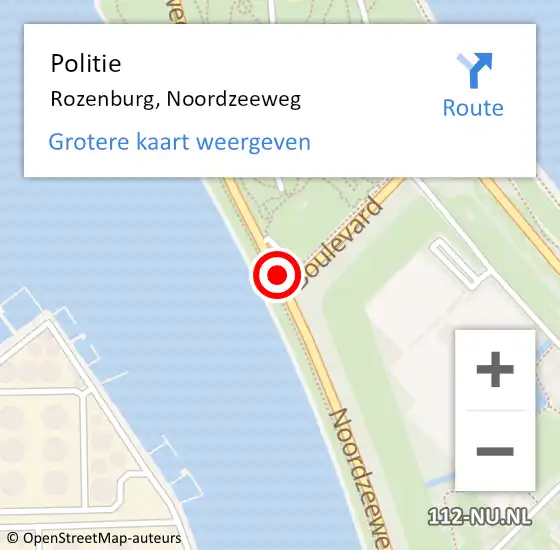 Locatie op kaart van de 112 melding: Politie Rozenburg, Noordzeeweg op 19 augustus 2023 13:51