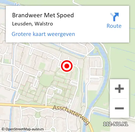 Locatie op kaart van de 112 melding: Brandweer Met Spoed Naar Leusden, Walstro op 19 augustus 2023 13:54