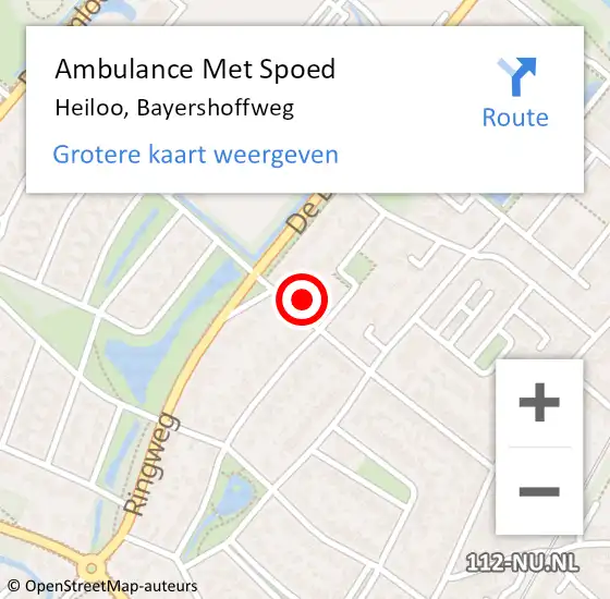 Locatie op kaart van de 112 melding: Ambulance Met Spoed Naar Heiloo, Bayershoffweg op 19 augustus 2023 14:00