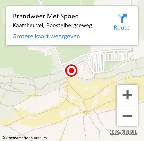 Locatie op kaart van de 112 melding: Brandweer Met Spoed Naar Kaatsheuvel, Roestelbergseweg op 19 augustus 2023 14:25