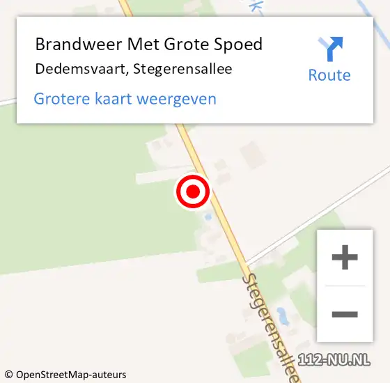 Locatie op kaart van de 112 melding: Brandweer Met Grote Spoed Naar Dedemsvaart, Stegerensallee op 19 augustus 2023 14:31