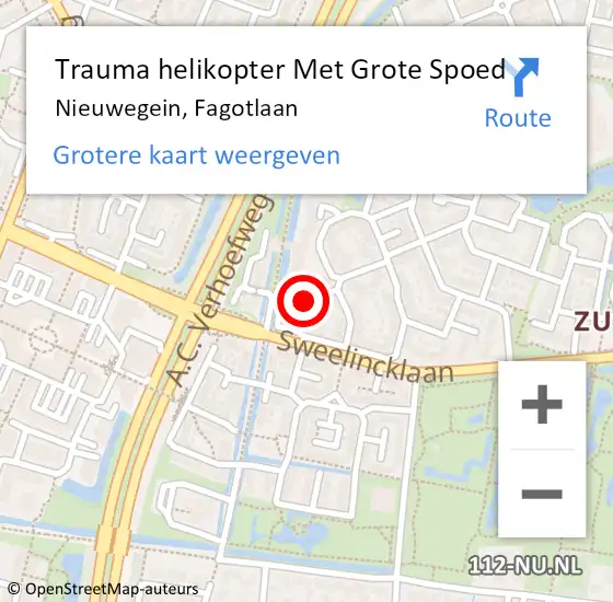 Locatie op kaart van de 112 melding: Trauma helikopter Met Grote Spoed Naar Nieuwegein, Fagotlaan op 19 augustus 2023 14:40