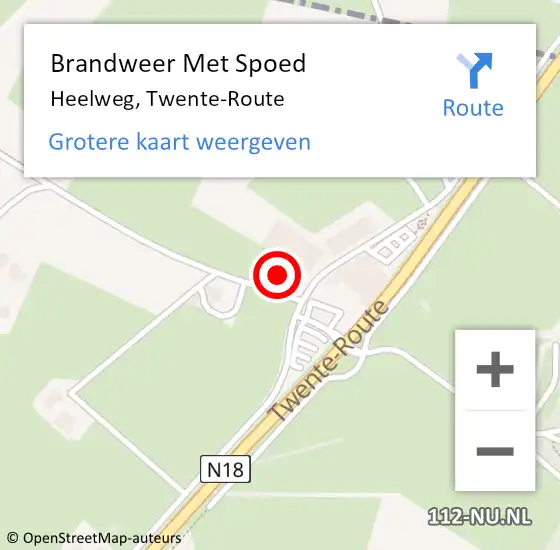 Locatie op kaart van de 112 melding: Brandweer Met Spoed Naar Heelweg, Twente-Route op 19 augustus 2023 15:12